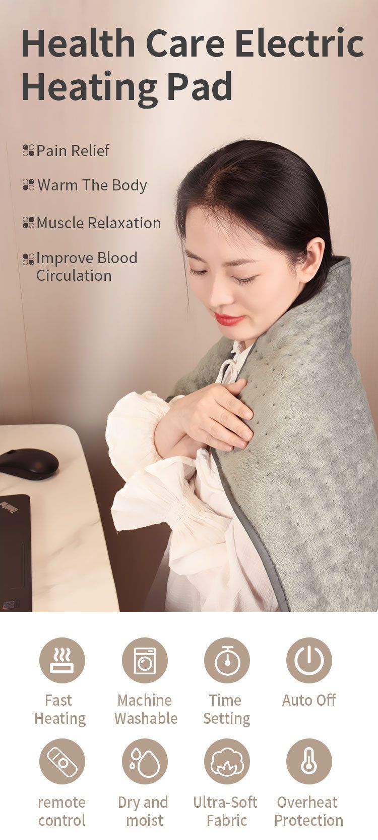 Intelligent constant temperature heating blanket household warm leg cover electric blanket removable and washable electric heating cushion_voghion.com