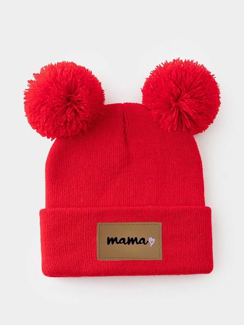 Gorro de punto para mujer con doble pompón - Mezcla de algodón suave, gorro de invierno cálido para mujer, elegante y cómodo, perfecto para el clima frío_voghion.com