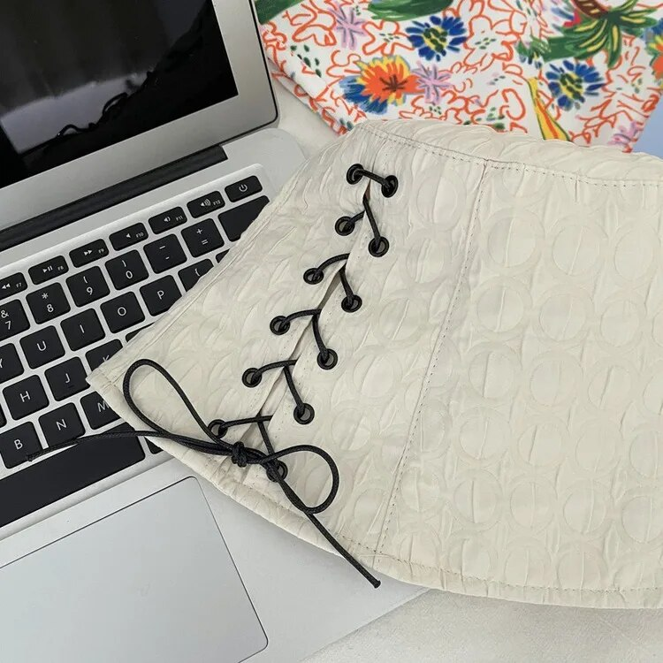Chapeau de pêcheur à bretelles pour fille très douce, nouveau printemps et été, Style coréen, doux et polyvalent, couvrant le visage, Protection solaire, chapeau seau respirant_voghion.com