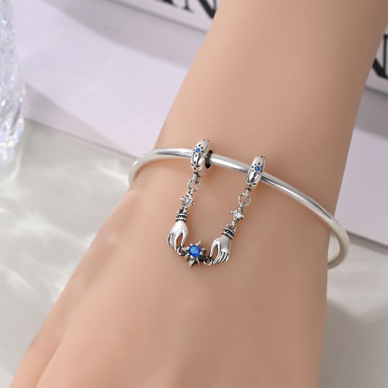 Women's Jewelry Couple Sun And Moon Safety Chain Charm Pendant Beads DIY Jewelry Accessories Bracelet Necklace Copper Plated Silver_voghion.com