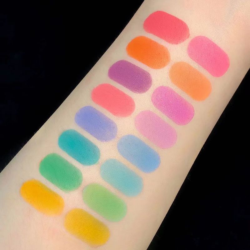 Misslara16 mist oppervlak fijn glanzend metallic beginner regenboog kleurrijke oogschaduwplaat_voghion.com