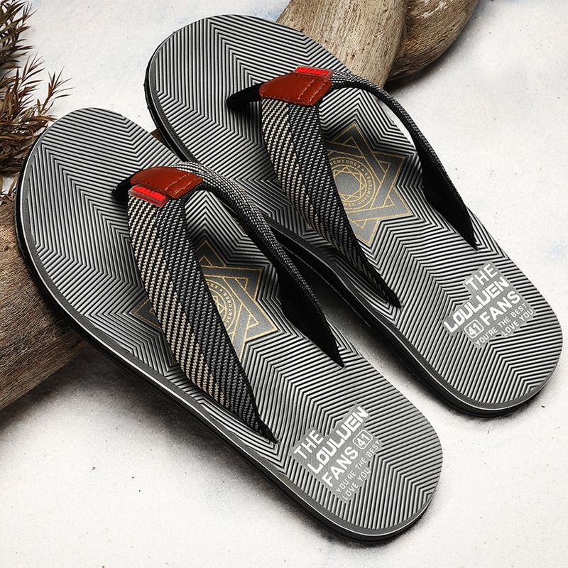 New Beach Herringbone Men In Summer, Non Slip Clip On Feet, Casual Sandals For Outdoor Wear, Trendy Thick Soled Men's_voghion.com