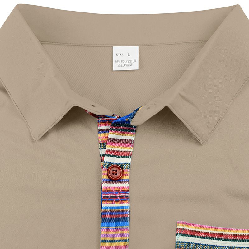 Men's Clothing TK New Summer Men's Loose Casual Light Luxury Bohemian Style Contrast Color Shirt Short Sleeved Cardigan_voghion.com