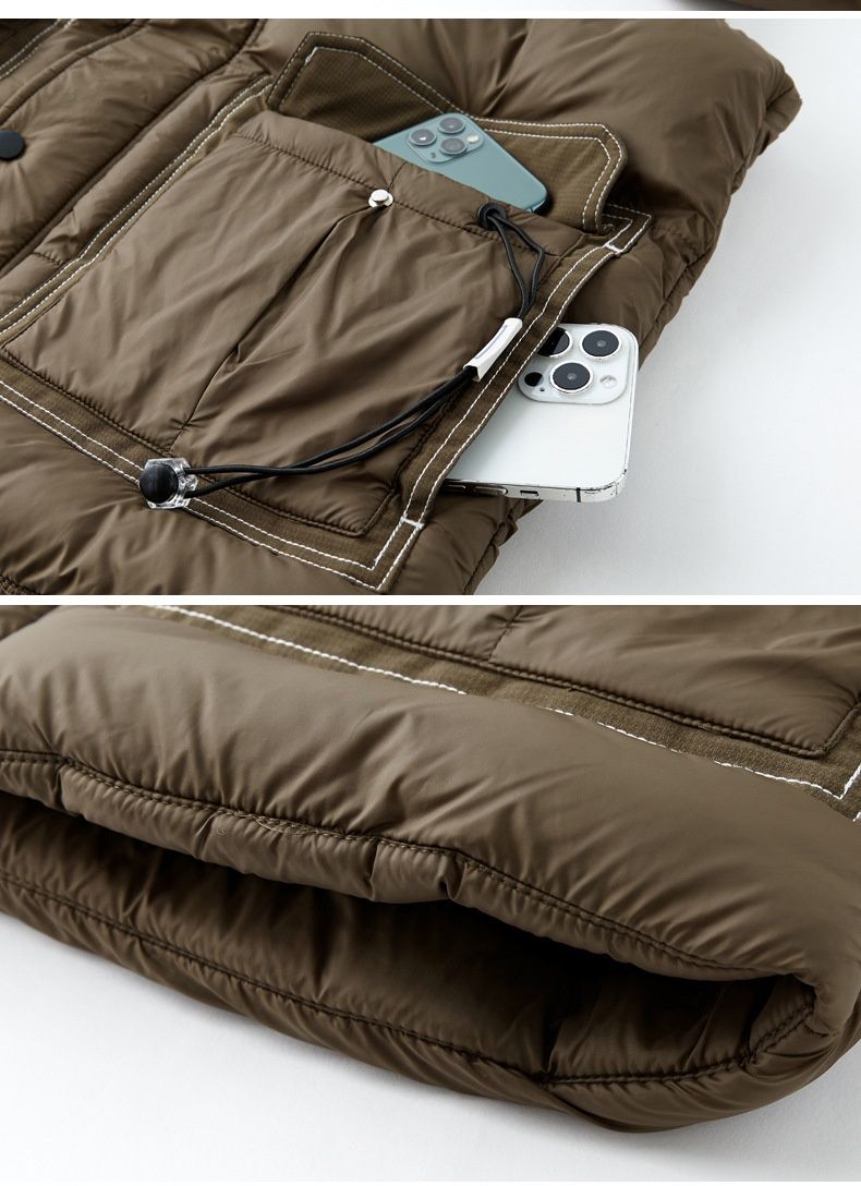 New Large Hooded Cotton Vest For Men, Thickened With Velvet For Autumn And Winter, Three Dimensional Pocket, Loose And Warm Vest_voghion.com