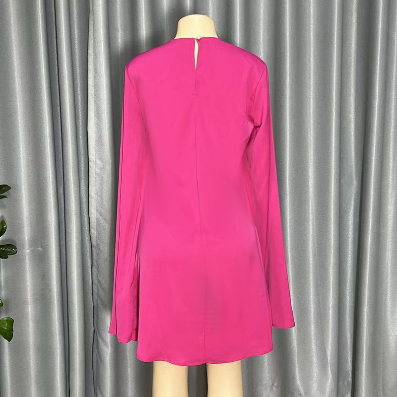 Women's Clothing Temperament Commuting Solid Color Leisure Loose Style Dress Clearance_voghion.com