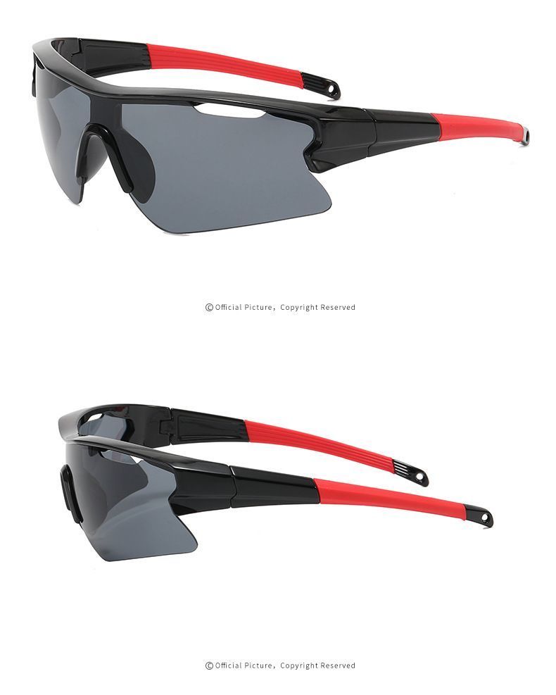 Stile sportivo, tendenza moda, occhiali antivento da ciclismo, occhiali da sole a mezza montatura, occhiali da sole da esterno resistenti ai raggi UV_voghion.com