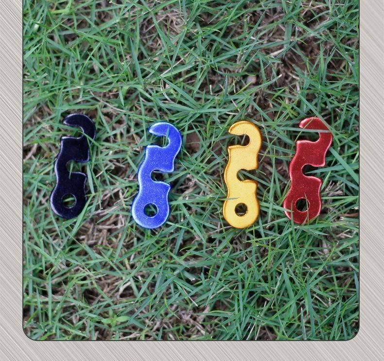 Outdoor Camping Aluminum Alloy Umbrella Pull Accessories S-Type Wind Three-Eye Opening Rope Buckle Non-Deformable_voghion.com