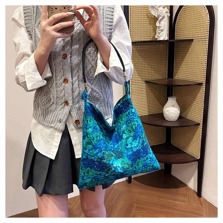 Damentaschen Freizeit Lazy Style Stickerei Zen Tragetasche Große Kapazität Leichte Pendler-Schulter-Umhängetasche Für Frauen_voghion.com