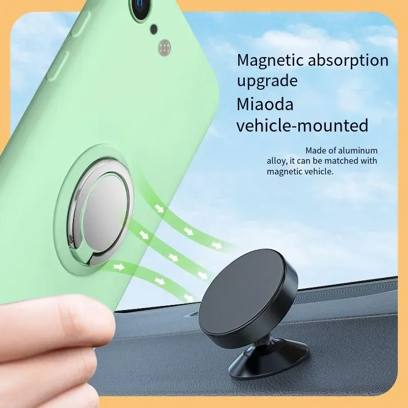Cell Phone Car Mounts Holders Magnetic Absorbing Silica Gel Ring Holder Mobile Holder_voghion.com