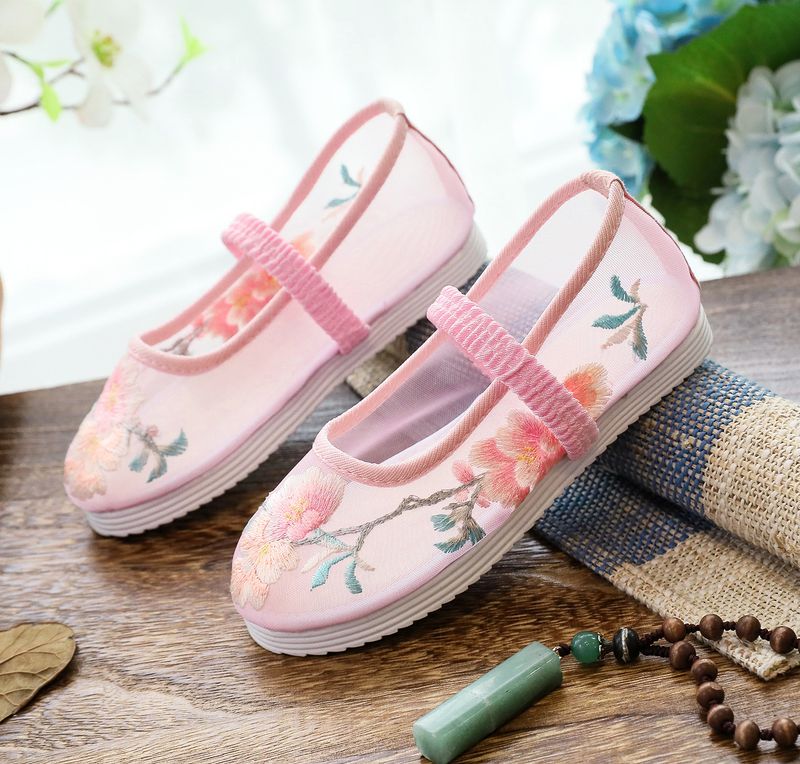 Kinder Sommer Hanfu Mesh bestickt antike Kostüm, chinesischen Stil, und Mittelschule Kinderschuhe, Sandalen_voghion.com