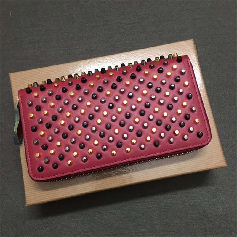 2022 neue Marke Design Punk Lange Zipper Niet Brieftasche Top Qualität Männer Frauen PU Leder Geldbörse_voghion.com
