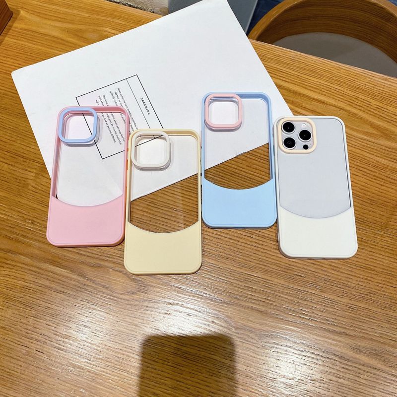 Phone Case & Covers Suitable Candy Color Stitching Mobile Phone Case Iphone15 Large Hole Acrylic Anti Fall Hard Shell_voghion.com