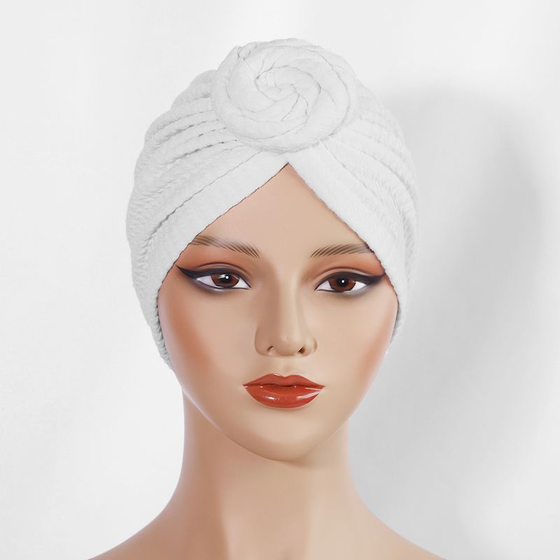 Thickened Elastic Flower Headscarf Hat - Ethnic Style Twisted Warm Hat (Fashionable & Versatile, European & American Design, Winter Headwear)_voghion.com
