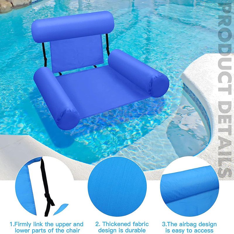 Chaise longue gonflable avec dossier pour piscine, hamac flottant pour adultes, matelas pneumatique pliable pour la natation et les bains de soleil_voghion.com