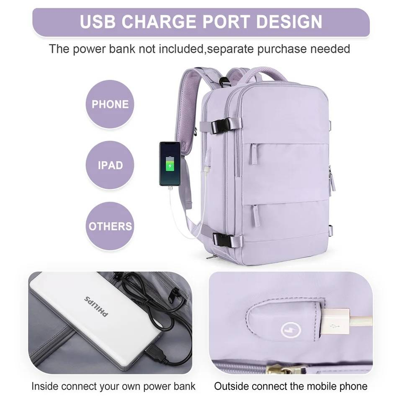 Reiserucksack für Damen, Handgepäckrucksack, TSA-Laptop-Rucksack, Flugzulassung, College-Krankenschwestertasche, lässiger Tagesrucksack fürs Wochenende (klein)_voghion.com