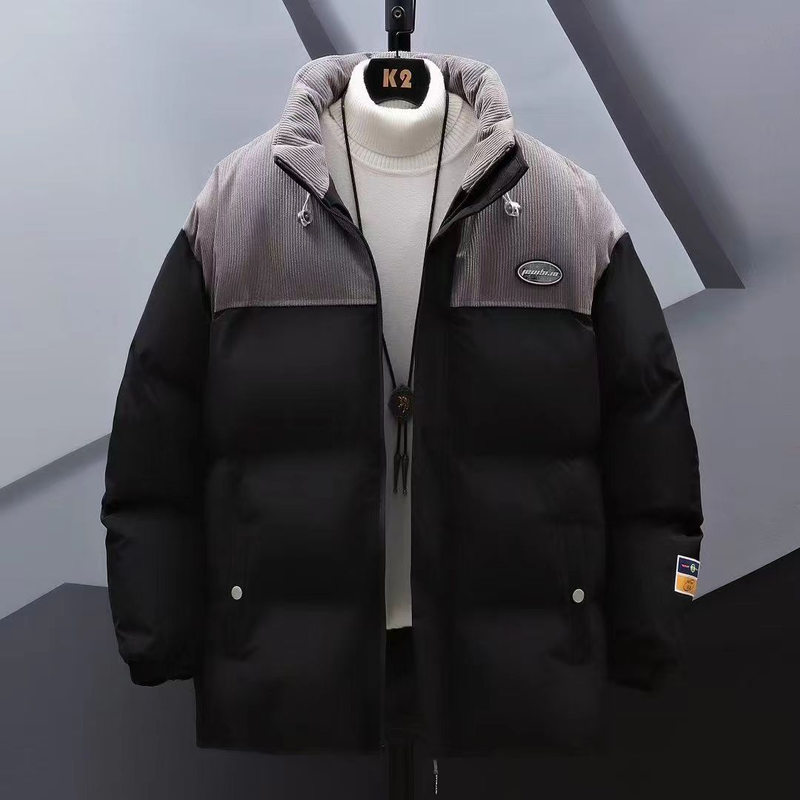 Chaqueta de plumón de algodón de invierno para hombre 2023, nueva chaqueta de invierno gruesa y cálida con cuello alto, moda informal y versátil para hombre_voghion.com