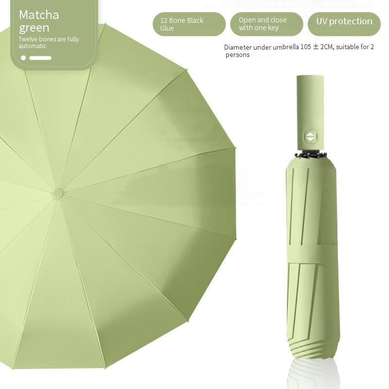 36 Rib Keel Fully Automatic Folding Umbrella Printed Logo Advertising Business Sunny And Rainy Dual Use Sun Umbrella Promotion Sun Protection_voghion.com
