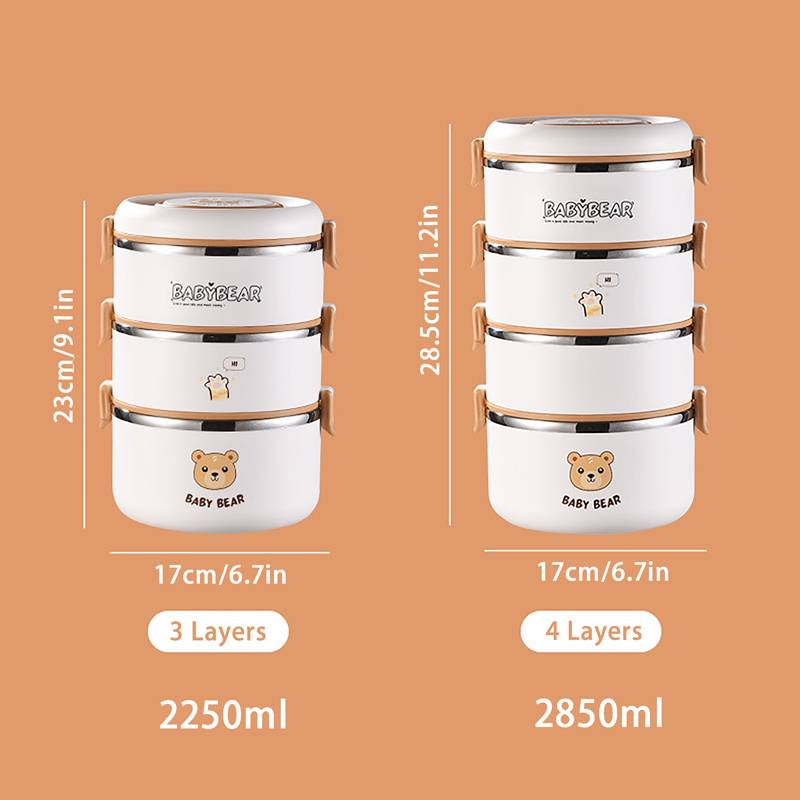 Portable, Leak-proof, Stackable Stainless Insulated Lunch Box, Three-layer Insulated Bento Box, Food Container With Insulated Bag And Folding Spoon_voghion.com