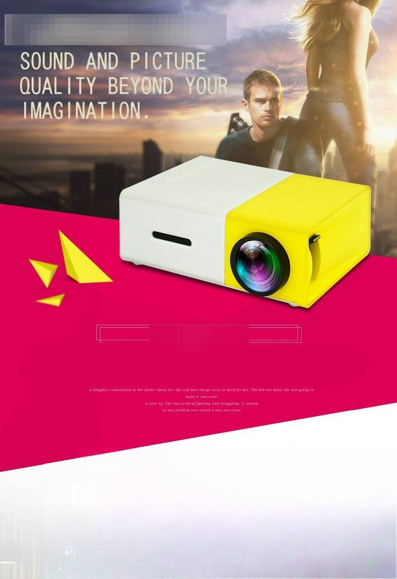 New YG300 Projector Mini Micro Entertainment Portable Home LED Mobile Phone Wired Same Screen Projector Wholesale_voghion.com