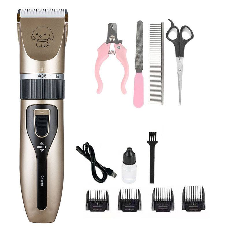 Professional Pet Grooming Kit - Cordless Clippers With Ceramic Blade, 8-Piece Set, Low Noise (36dB), Rechargeable For Dogs & Cats_voghion.com