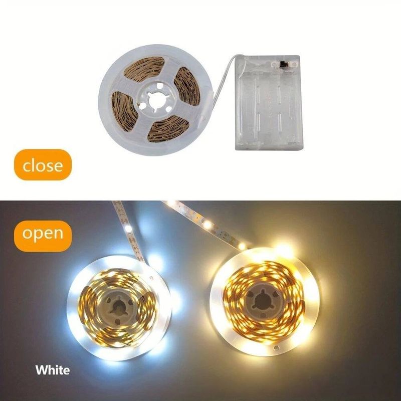 AA Pil Kutusu, 2835 Çip, 30 LED/m, 120° Işın Açısı, Dolap, TV Arka Aydınlatması ve Ev Dekorasyonu İçin, AB CE Sertifikalı 5V Pil ile Çalışan LED Şerit Işıklar_voghion.com