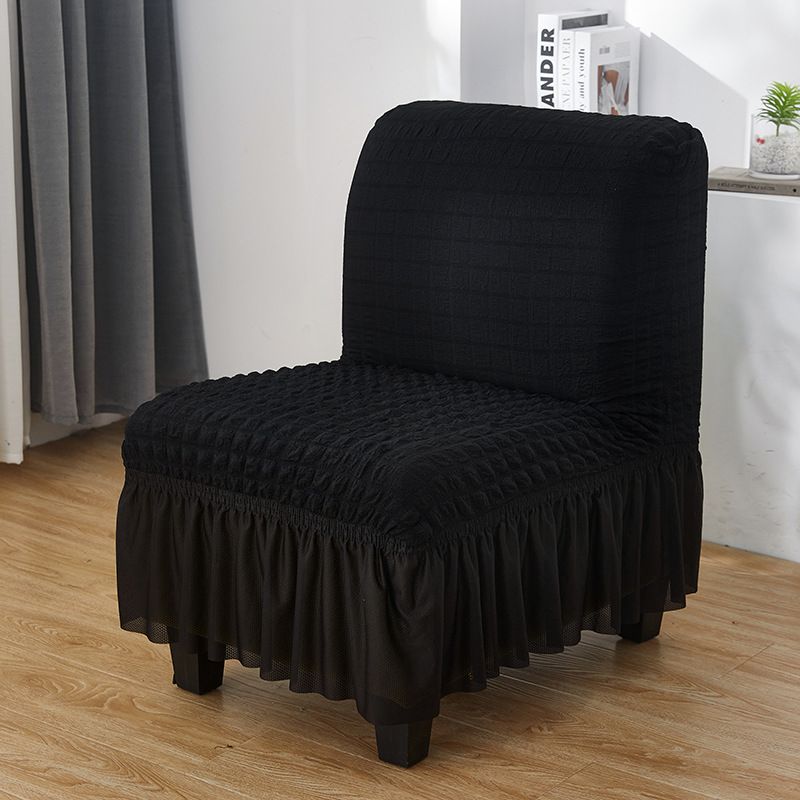 Stretchable Polyester Chair Cover With Bubble Skirt Design - Thickened Elastic Dining Chair Slipcover For Home, Hotel, Cafe_voghion.com