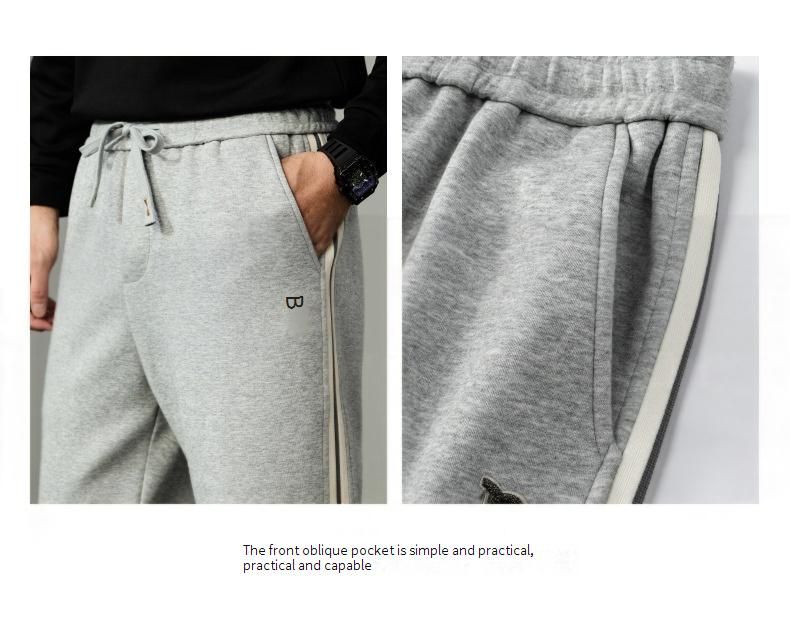 Men's Stretch Knit Jogger Pants With Side Stripes - Comfortable Casual Sweatpants For Everyday Wear_voghion.com