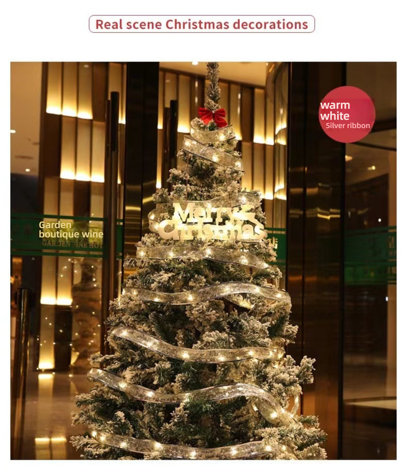 Decorative LED Ribbon String Lights For Christmas Tree - Flexible Copper Wire With Warm White/Colorful/White Light Options_voghion.com