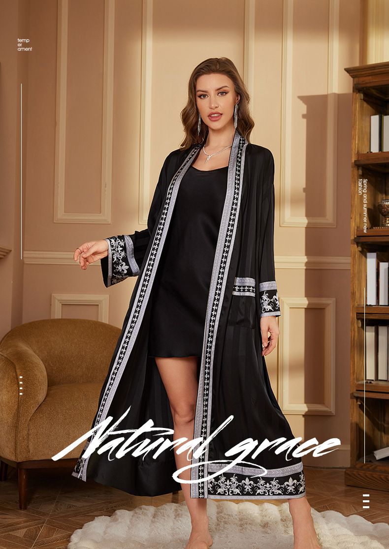 Abbigliamento Donna Pigiama Donna Primavera E Autunno Lungo Accappatoio Accappatoio Di Lusso_voghion.com