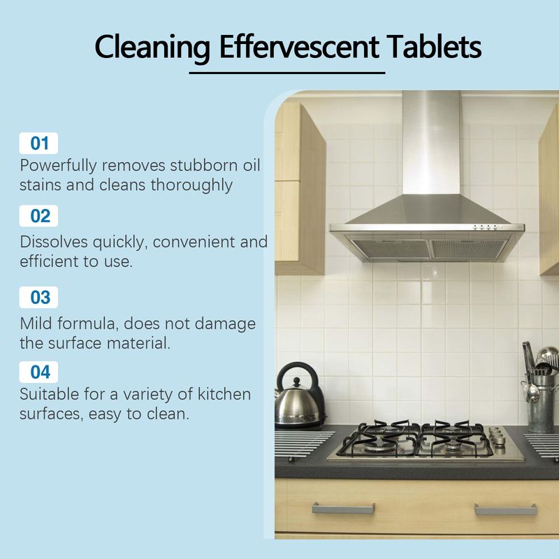 Jue-Fish Kitchen Grease Cleaning Tablets, Home Cleaning Kitchen Stove Stains Multi-Functional Oil And Scale Removal_voghion.com