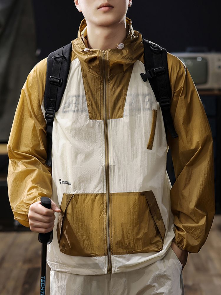 Unschlagbare Qualität UPF50 + ultradünne wasserdichte Sommer-Outdoor-Eisseide Cool Skin für Herren-Sonnenschutzkleidung Dünne Jacke_voghion.com