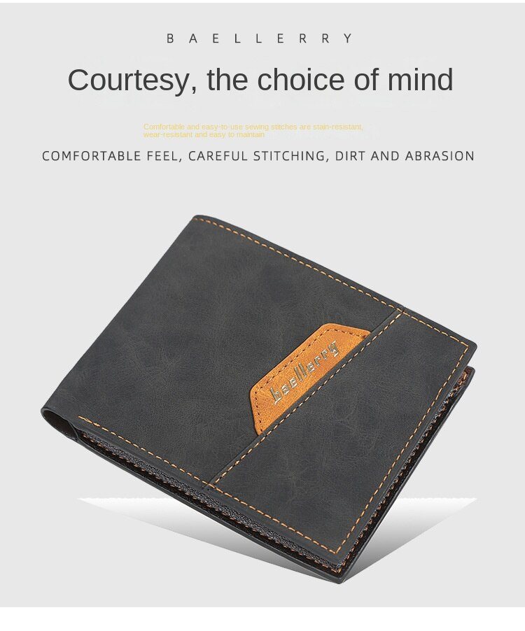 Baellerry Men's Wallet New Arrival Short Multi-card Horizontal Wallet Fashionable Thin Pu Coin Purse,_voghion.com