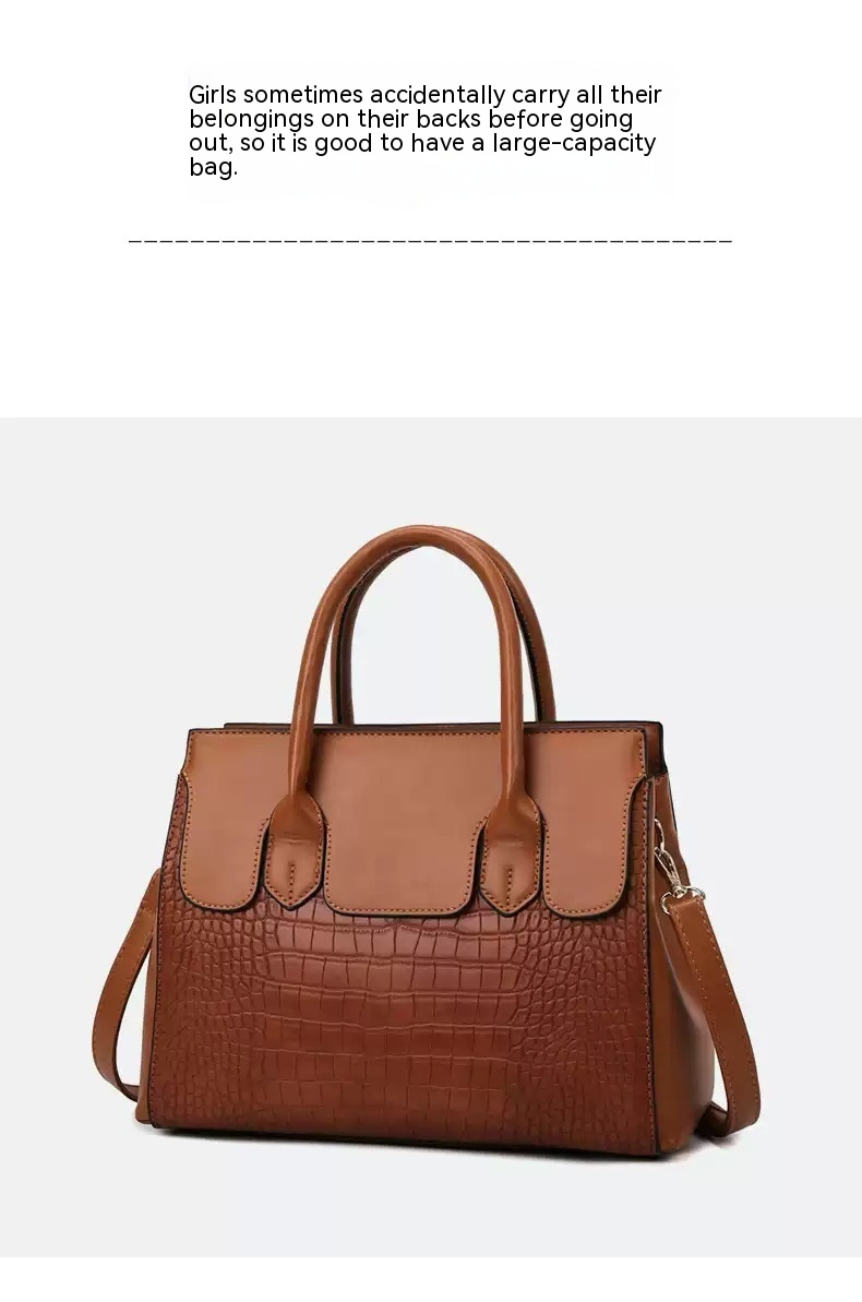 Borsa per mamma e bambino Nuova tendenza della moda europea e americana Set retrò versatile in tre pezzi Borsa da donna Borsa a tracolla singola a tracolla Borsa grande portatile_voghion.com
