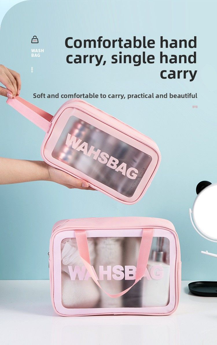 Borsa da toilette portatile per cosmetici e trucco per celebrità su Internet, con lettera, trasparente_voghion.com
