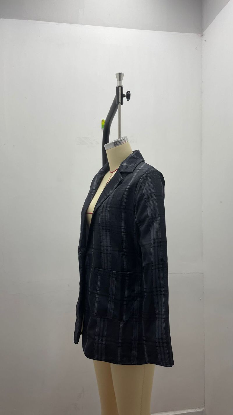 2024 neue Damenmode Plaid Casual mit Revers, Slim Fit Strickjacke, Anzugjacke für Damen_voghion.com