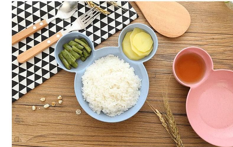 Ciotola di grano cartone animato per bambini stoviglie di paglia/piatto di frutta condimento piatto di condimento ciotola di plastica integratore alimentare per bambini Ciotola_voghion.com