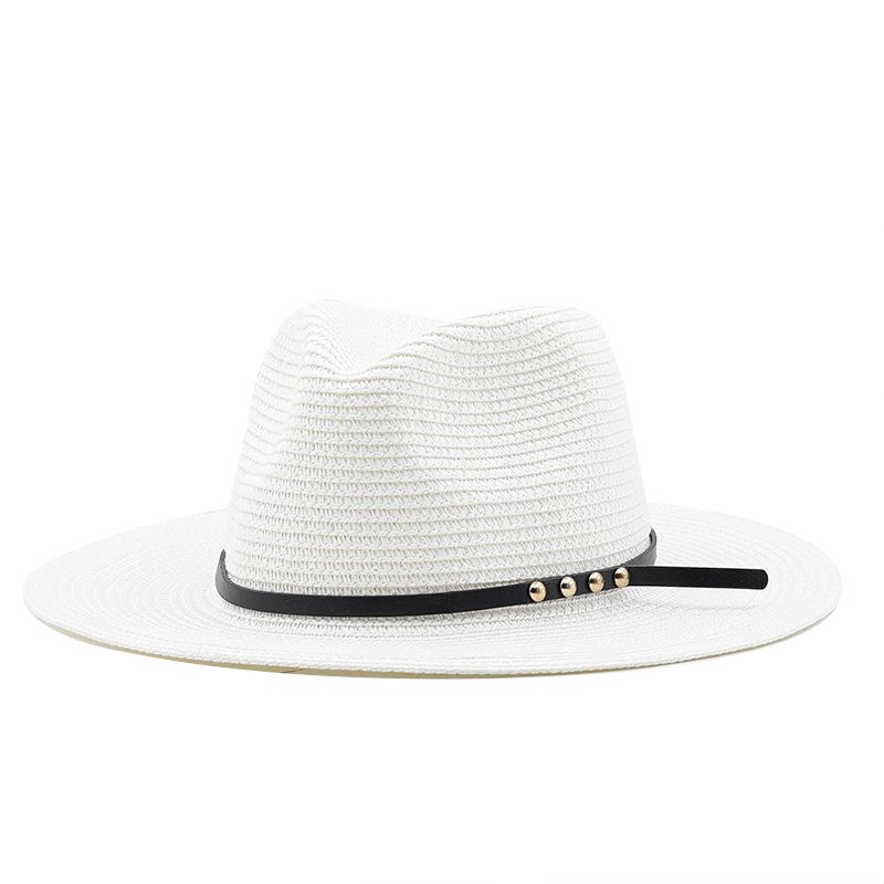 Hot Sale Summer new adjustable straw for men and women Fedora sun beach khaki jazz hat_voghion.com