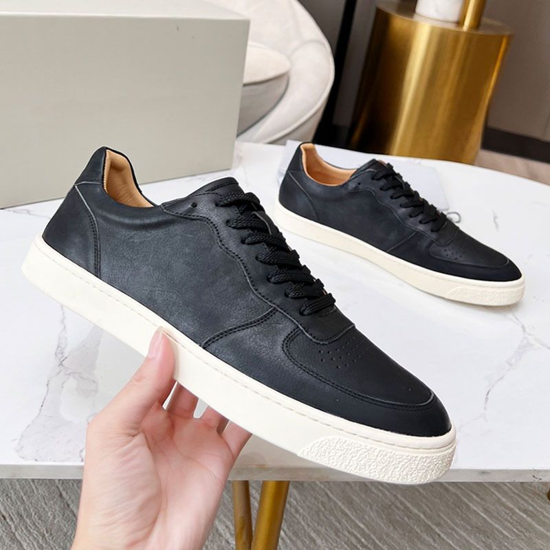 Scarpe casual in pelle traspiranti estive bianche con punta rotonda basse da uomo BC 2023_voghion.com