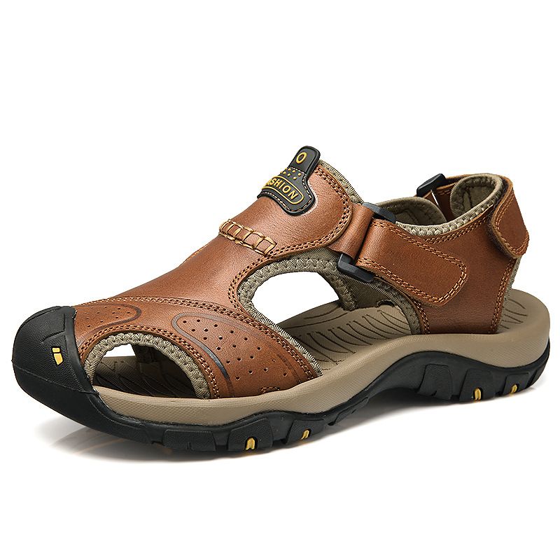 Herrenschuhe Einfach Lässig, Mit Zehenkappe Und Atmungsaktiven Löchern. Outdoor-Wandersandalen Sind Ein Trend Für Männer_voghion.com