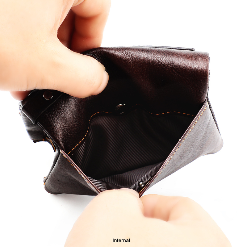 Genuine Leather Wallets for Women Men Small Rfid Wallet Short Bifold Card Holder Men's Wallet with 3 Zipper Pockets Coin_voghion.com