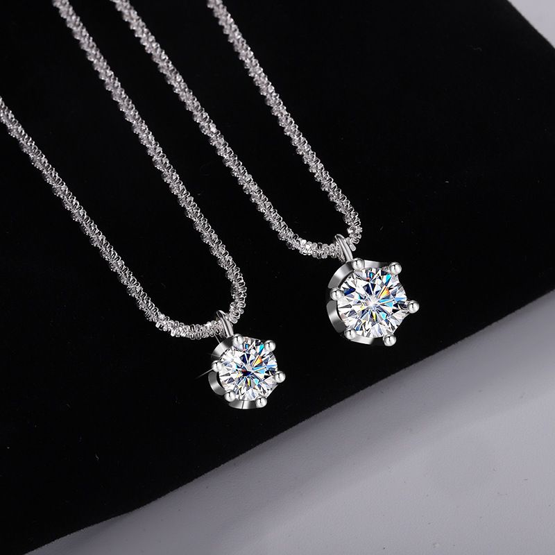 Sterling Silver Waist Chain With Sparkling 1 Carat D Color Moissanite Crown Pendant - Elegant Women's Belt Accessory_voghion.com