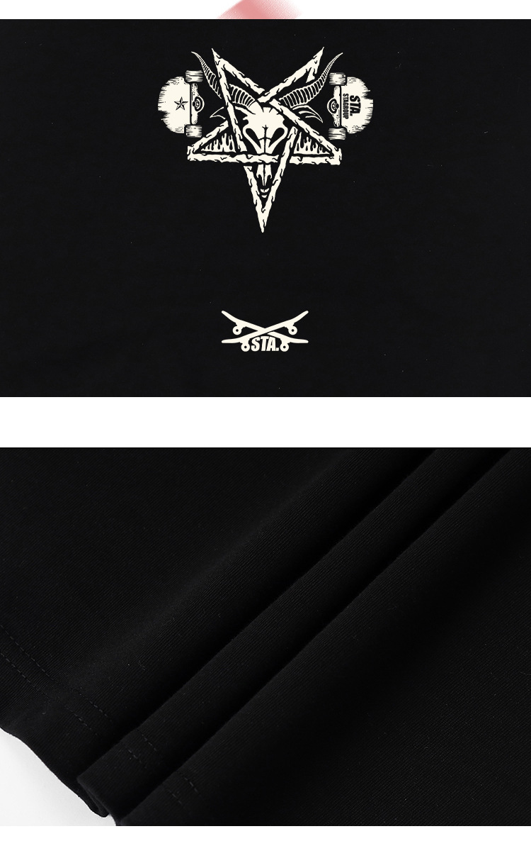 Herren STA National Fashion Brand Brief bedrucktes kurzärmeliges Herren-Frühjahrs- und Sommer-T-Shirt aus Baumwolle mit Rundhalsausschnitt und Retro-Paar-Halbarm_voghion.com