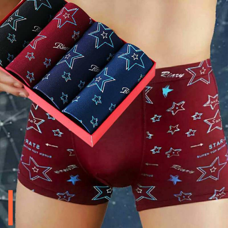 4PCS Boxer shorts large size seamless cotton file men's boxer shorts summer thin section siza L-3XL_voghion.com