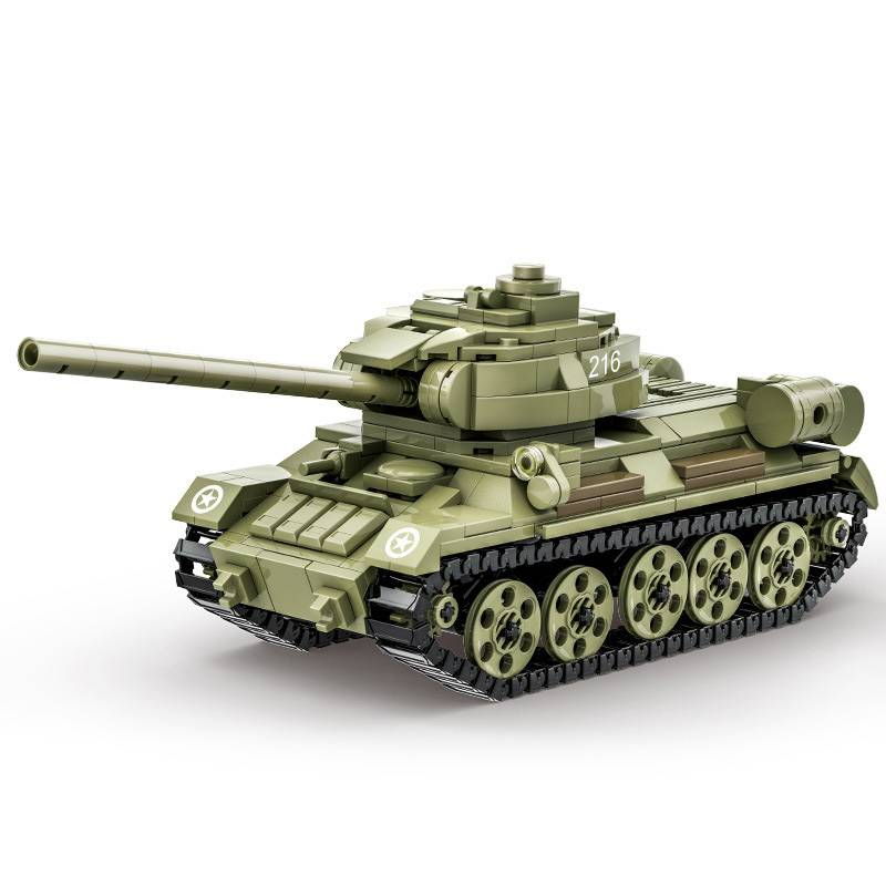 Antrojo pasaulinio karo karinis klasikinis modelis T-34/85 Medium Tank Collection Ornamentas Statybiniai blokai Plytos kalėdiniai žaislai_voghion.com