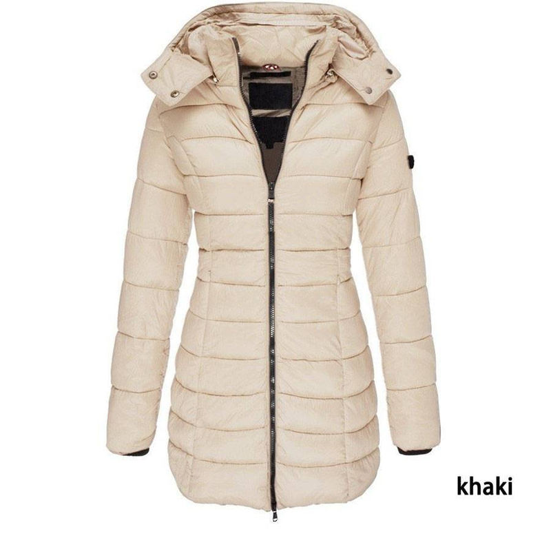 Abbigliamento da donna giacca imbottita in cotone giacca imbottita in cotone attillata di media lunghezza da donna cappotti invernali caldi giacca imbottita_voghion.com