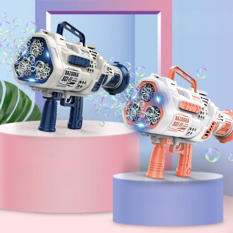 24-reikäinen Neptune-rakettikuplapistooli - automaattinen puhallin LED-valonäytöksellä ja Gatling-tilalla 800+ BPM lapsille_voghion.com