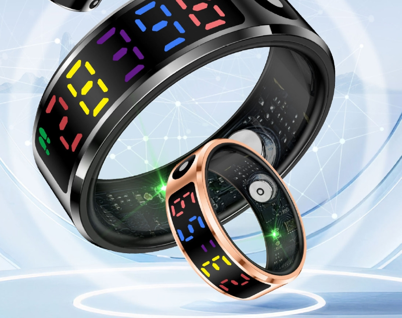 R12 Smart Ring Kleurenscherm Gezonde Ring Slaap Hartslag Bloedzuurstof Gezondheidsmonitoring Bluetooth_voghion.com