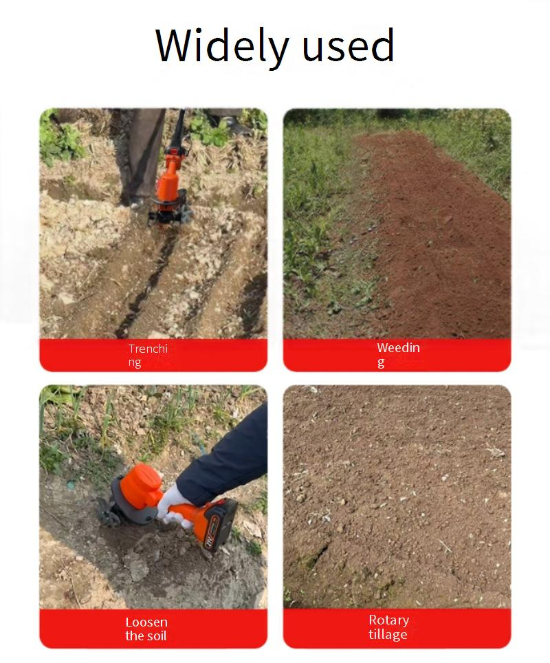 Cordless Electric Mini Cultivator Lightweight 1.2KG Garden Tiller With 500W Motor, Ideal For Weeding, Loosening Soil & Plowing Small Farms & Backyards_voghion.com