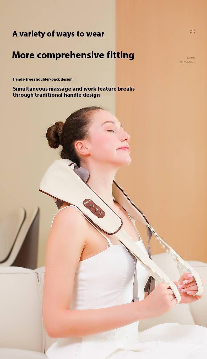 2-in-1 Shiatsu Massage Shoulder Neck Back Pain Relief Heated Kneading Electric Massager With Adjustable Intensity (Black/Gray/Beige)_voghion.com