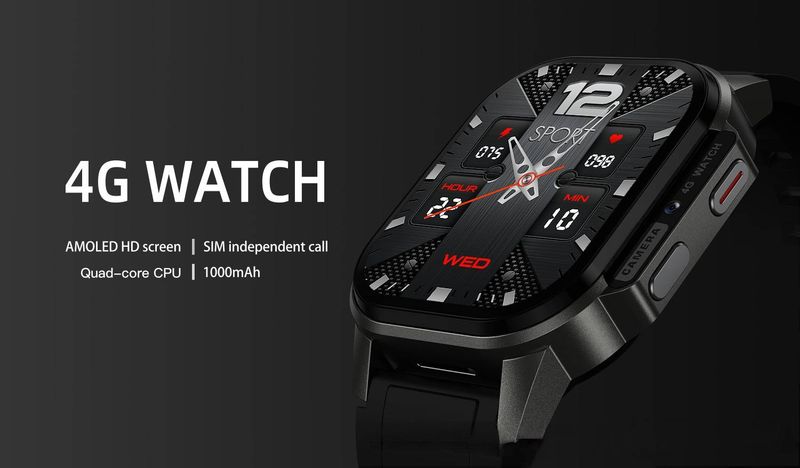 Smartwatch – 4G LTE-Anrufe, GPS-Tracking, Herzfrequenzmesser, wasserdicht, AMOLED-Display, Unisex-Outdoor-Sportuhr_voghion.com
